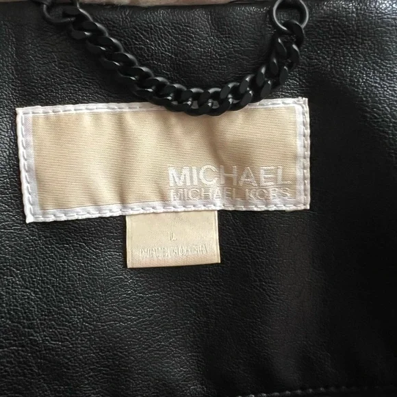 Michael Michael Kors Shearling Trim Faux leather sleeves Puffer Jacket. SZ.L - Picture 13 of 16